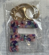 Women Alphabet Keyring Letter Key Ring Initial F Coloful Key Chain Bag Pendant