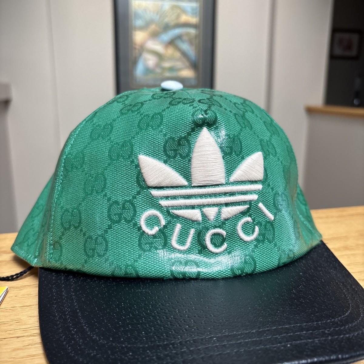 Gucci x Adidas Green GG Monogram Hat - Small - MSRP $650 - New