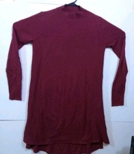 ASOS Women's Sweater Dress Size 8 Burgundy Knee Length Stretch Long Sleeve 