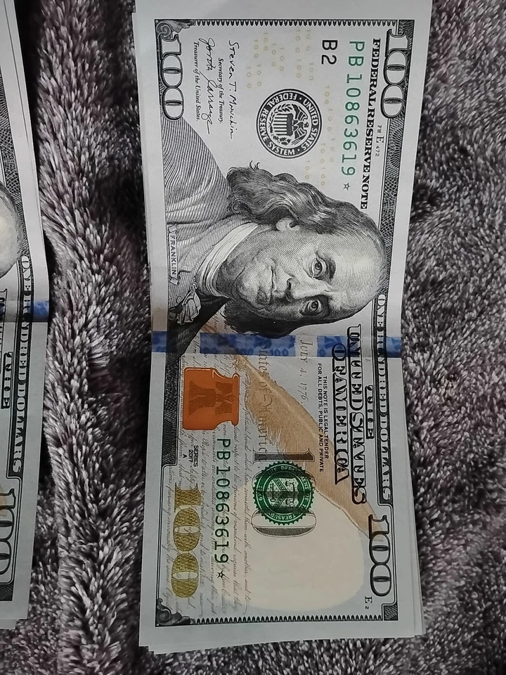 Звездчатые банкноты 5 100 долларов все в порядке не бывшие в обращении - Изображение 4 из 4