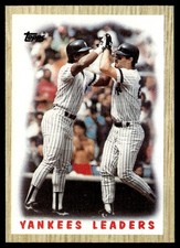 1987 Topps Yankees Leaders - Rickey Henderson/Don Mattingly New York Yankees