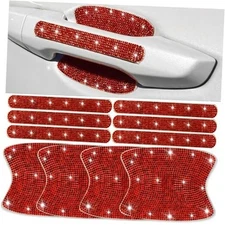 10 pcs Bling Diamond Car Door Handle Stickers, Bling Car Accessories for Red