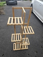 Image of Outdoor Indoor Metal Wooden Plant Stand Planter Flower Pot Garden Shelf Shelving