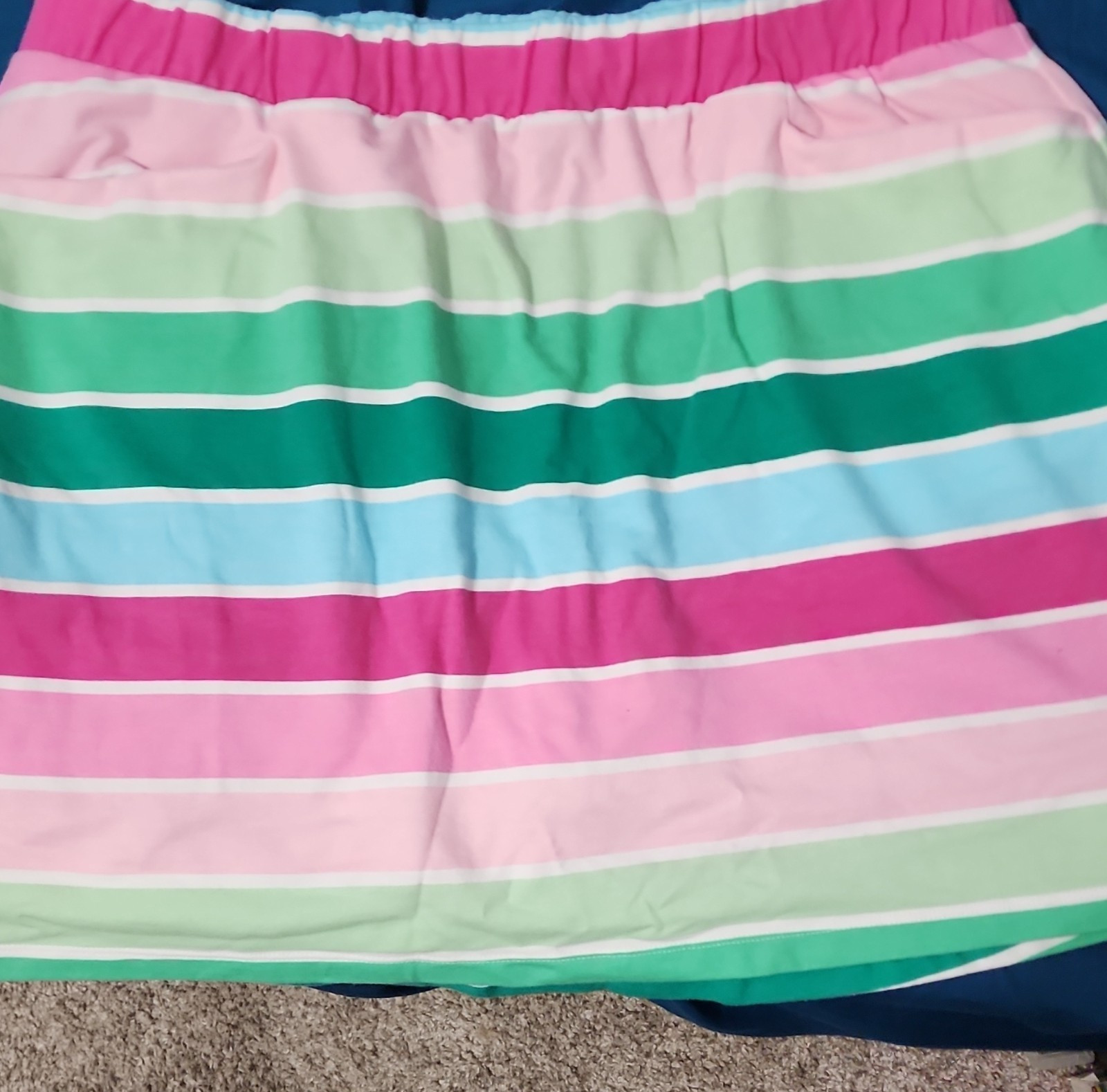 Kim Rogers Multicolor Striped Knit Skort Size XL w/Elastic Waist & Pockets