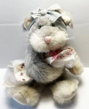 BOYDS BEARS Vintage Plush Gray Cat with Baby Blanket 6" Tall Fully Jointed