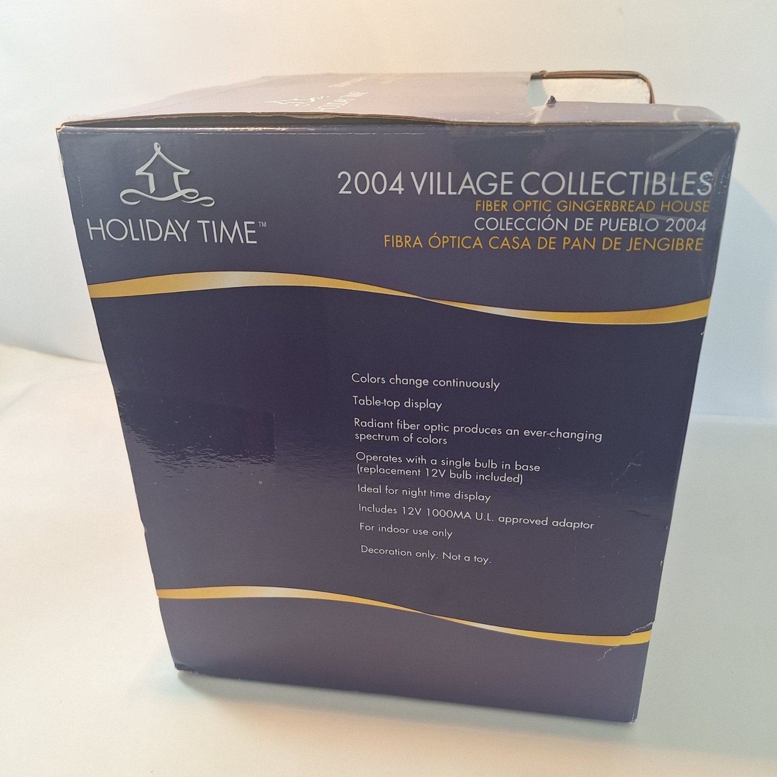 Christmas Holiday Time 2004 Village Collectibles Gingerbread House Fiber Optic