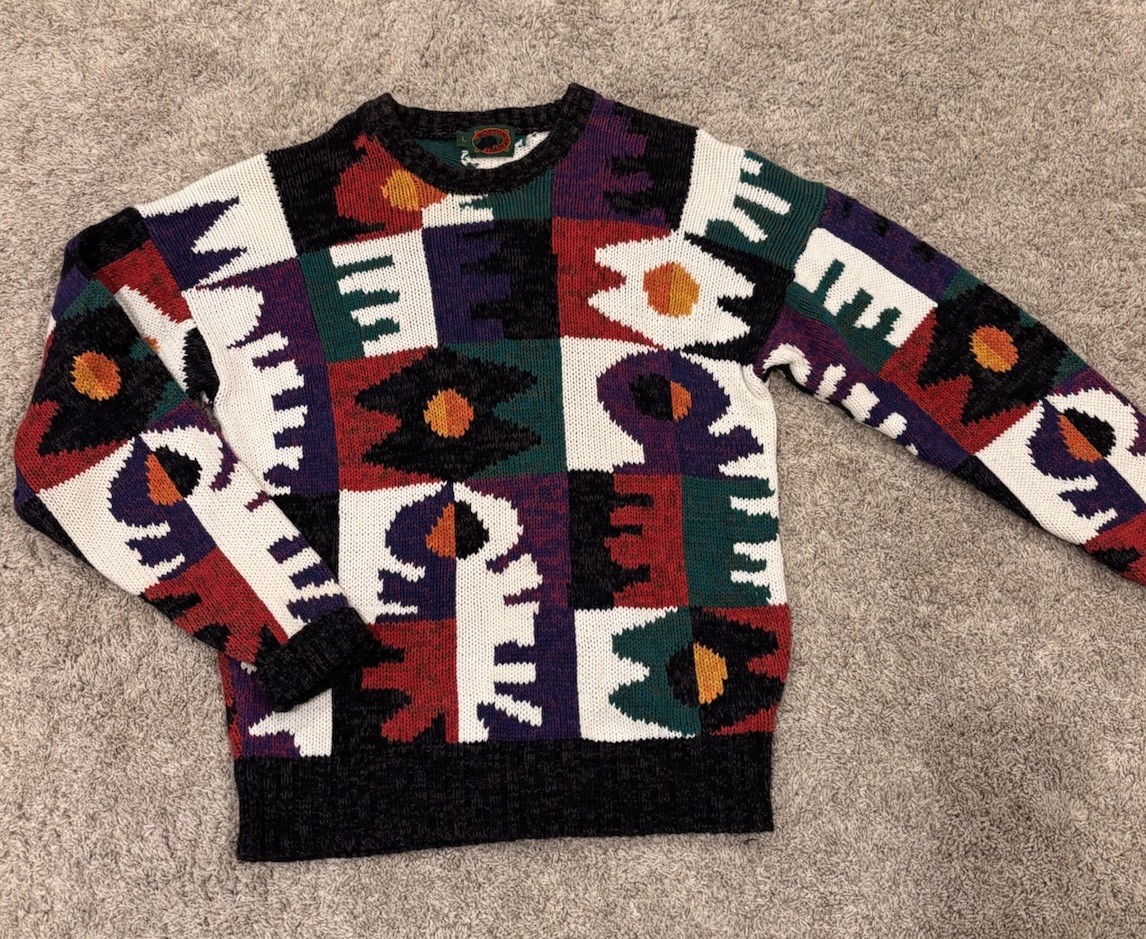 Boston Traders Mens Patchwork Chunky Crewneck Swe… - image 1