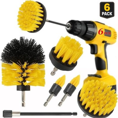 6 Pack Drill Brush Attachments Power Cleaning Kit Scrubber Brush for Carpet, Car