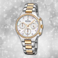 Festina Boyfriend Armbanduhr Edelstahl Silber Gold F20402/1 Damen Uhr UF20402/1