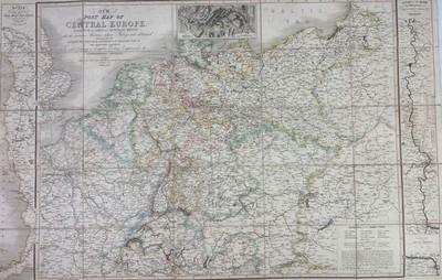 New Post Map of Central Europe Exhibiting the Great and Secondary Routes with Va