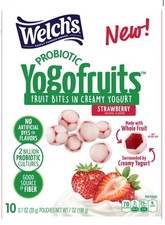 New Welch s Probiotic Yogofruits STRAWBERRY Fruit Mixed Yogurt Coated 7oz