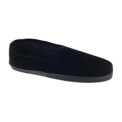 ISO by Isotoner Mens Slip On Slippers XL Black 100% Polyester Solid House Shoes