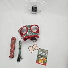 Adjustable dog collar and leash step in no pull pet harness for small medium