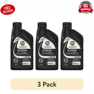 (3 pack) Castrol EDGE 0W-20 Advanced Full Synthetic Motor Oil, 1 Quart