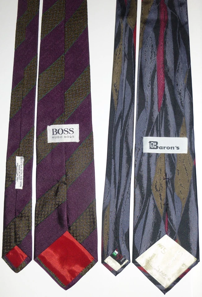 Lote de 8 corbatas para el cuello Italia Reino Unido Irlanda hechas a mano Burberrys Hugo Boss 100 % seda + lana Foto 3 de 4