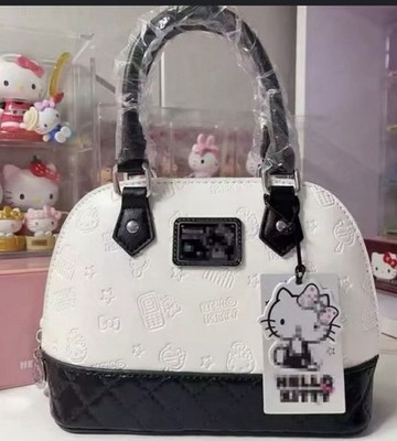 Hello Kitty, Black And White Series Classic Handbag Messenger Handbag HK02