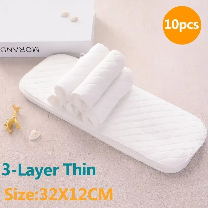 Inserts Cotton 3-layer Absorbent Washable 5/10pcs
