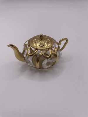 Mascot Inc Mini Teekanne USA Austrian Crystal & 24K Gold Plated Crystal Delight