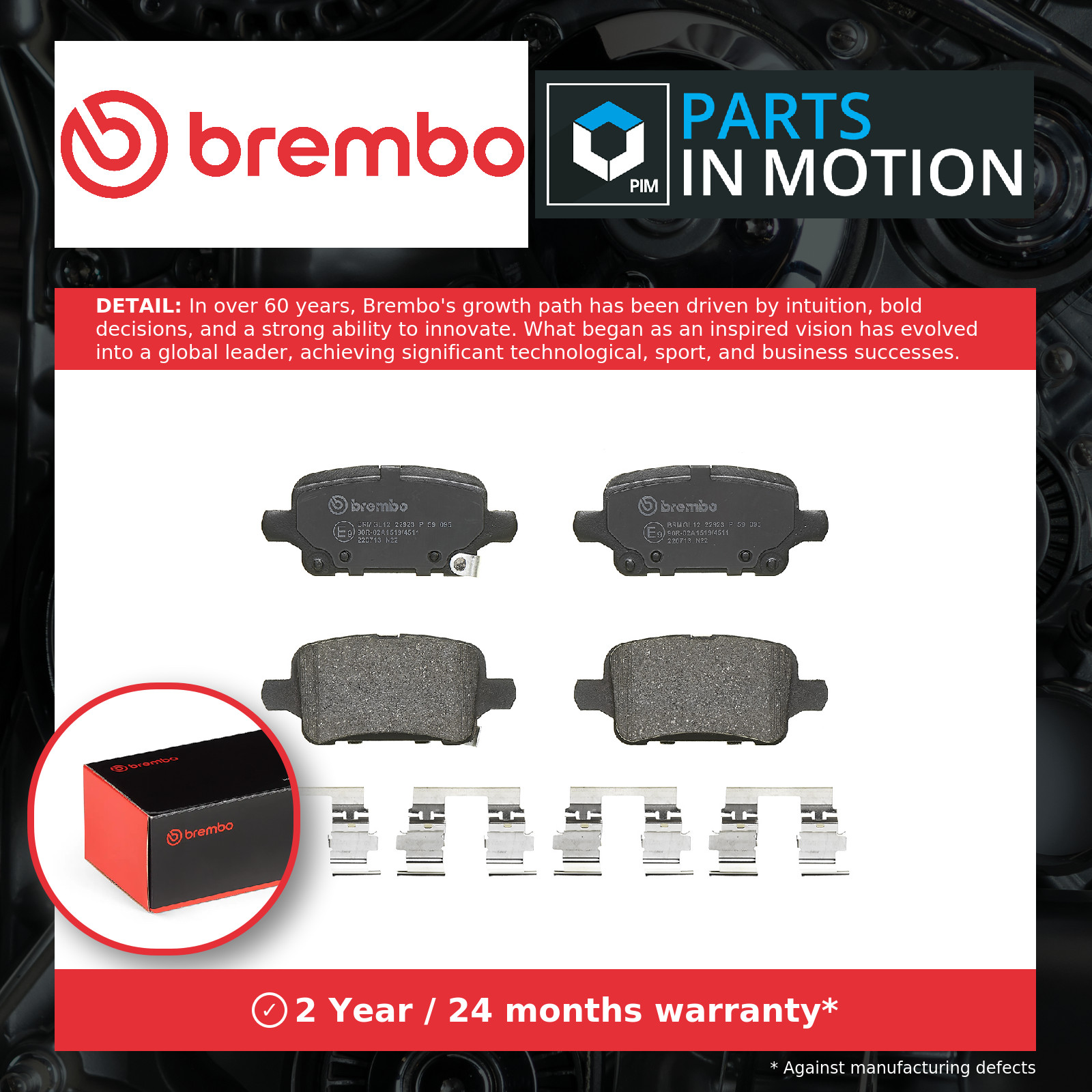 Brake Pads Set fits OPEL INSIGNIA B 2.0D Rear 2017 on Brembo 13517515 Quality