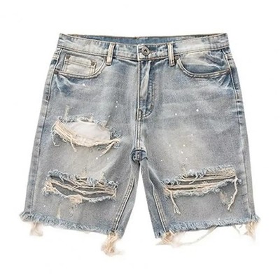 ジーンズ WASHED DENIM DOUBLE ZIPPERFLY SHORTS メンズ 烏吉さま 