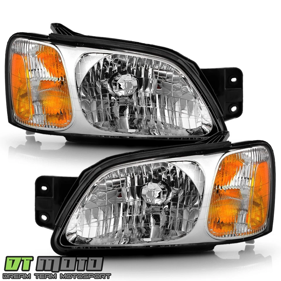 Juego de faros cromados para Subaru Legacy L 03-06 Baja Sport 2000-2004 Foto 2 de 4