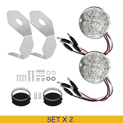 4Set Amber+Purple LED Watermelon Light+Bracket Round Boat Clearance Side Marker