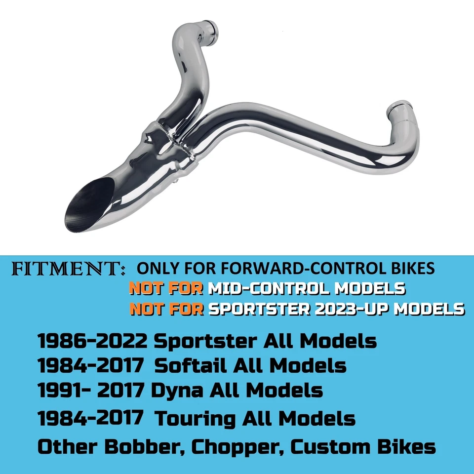 Escape Sharkroad 2-1 para Harley Sportster 1984-up, para escape Touring, Dyna Foto 2 de 4