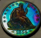 1 oz .999 Fine Silver Round 1854 Seated Liberty Design Proof TONER  # 236