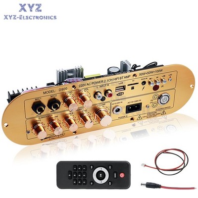 D900 Amplifier Board 2.1 Channel BLE5.0 Digital Amp Board Adjustable Bass Treble