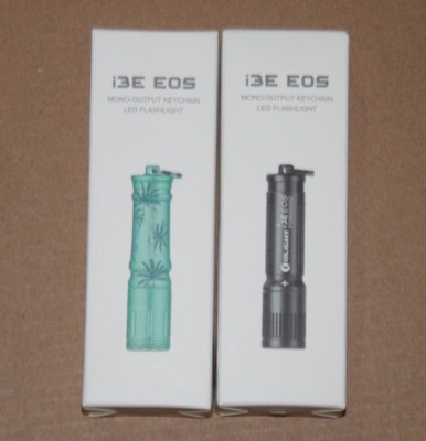 2 NEW Olight I3e Keychain Flashlights  Summer Palm + Black 90 Lumens Lot