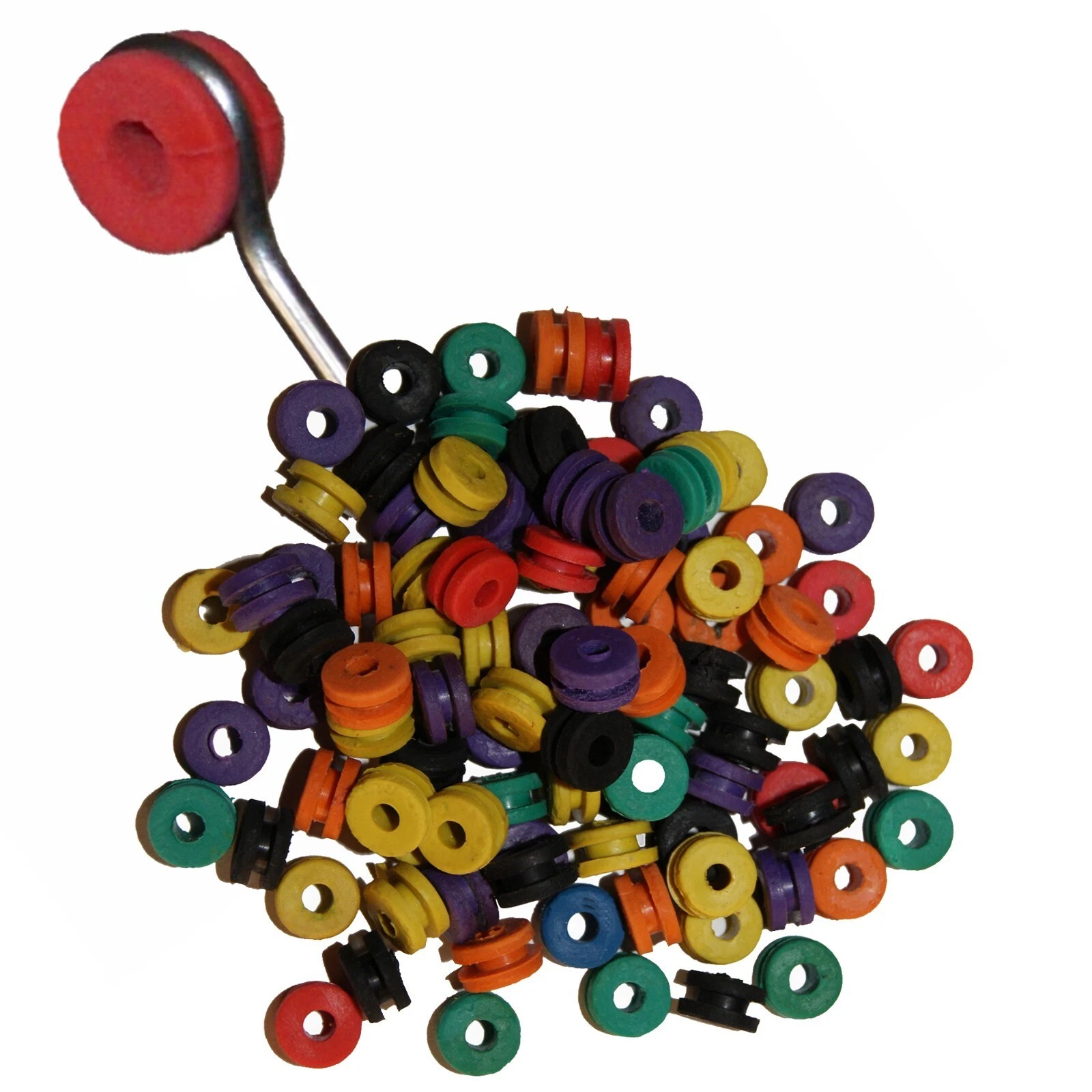 100 Tattoo Grommets 100 Rubber Bands 100 0' Rings Mixed Colors - product detail image 6