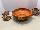 VTG 4 pc Roseville Pottery Candle Holder 1156 2 1/2  Vase #86-4 Bowl 5-10. G-41