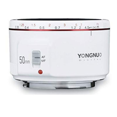 Yongnuo YN50MM F1.8 II Standard Prime Lens White for Canon SL3 80D SL3 T8I 50mm