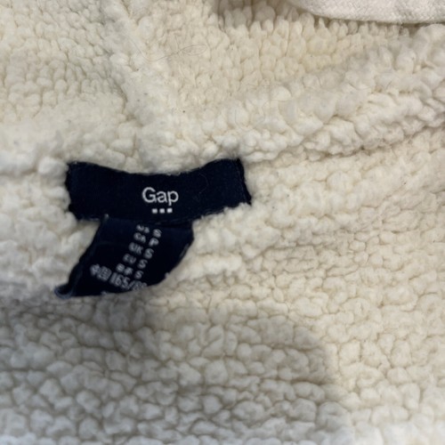 Gap Zip Hoodie Cream Small, cotton, Sherpa Liner, Girls, Small - Picture 5 of 7