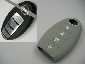 Auto Schlüssel Cover Hülle Grau Nissan Qashqai GT-R Juke 370Z Micra Pulsar
