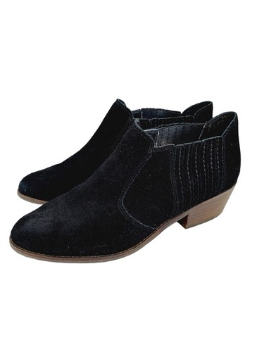 Lucky Brand Womens Folley Black Suede Boots Western Ankle Bootie size 9 Causal - Picture 10 of 12