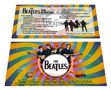 Stern The Beatles Pinball Custom Apron Instruction Cards