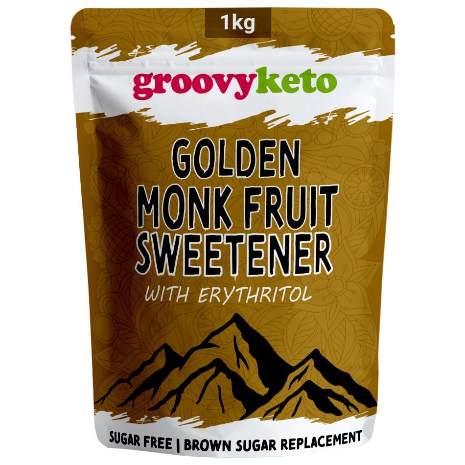 Brown Golden Monk Fruit Sweetener - 1kg - Keto 100% Natural Sugar Replacement