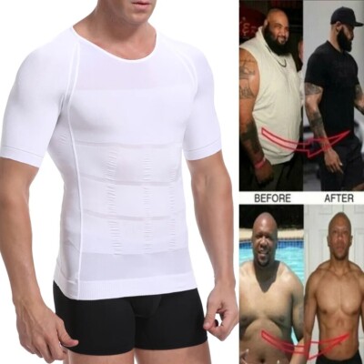 Herren Bauchweg Schlank Abnehmen Body Shaper Unterhemd Muskelshirt Mieder Shirts