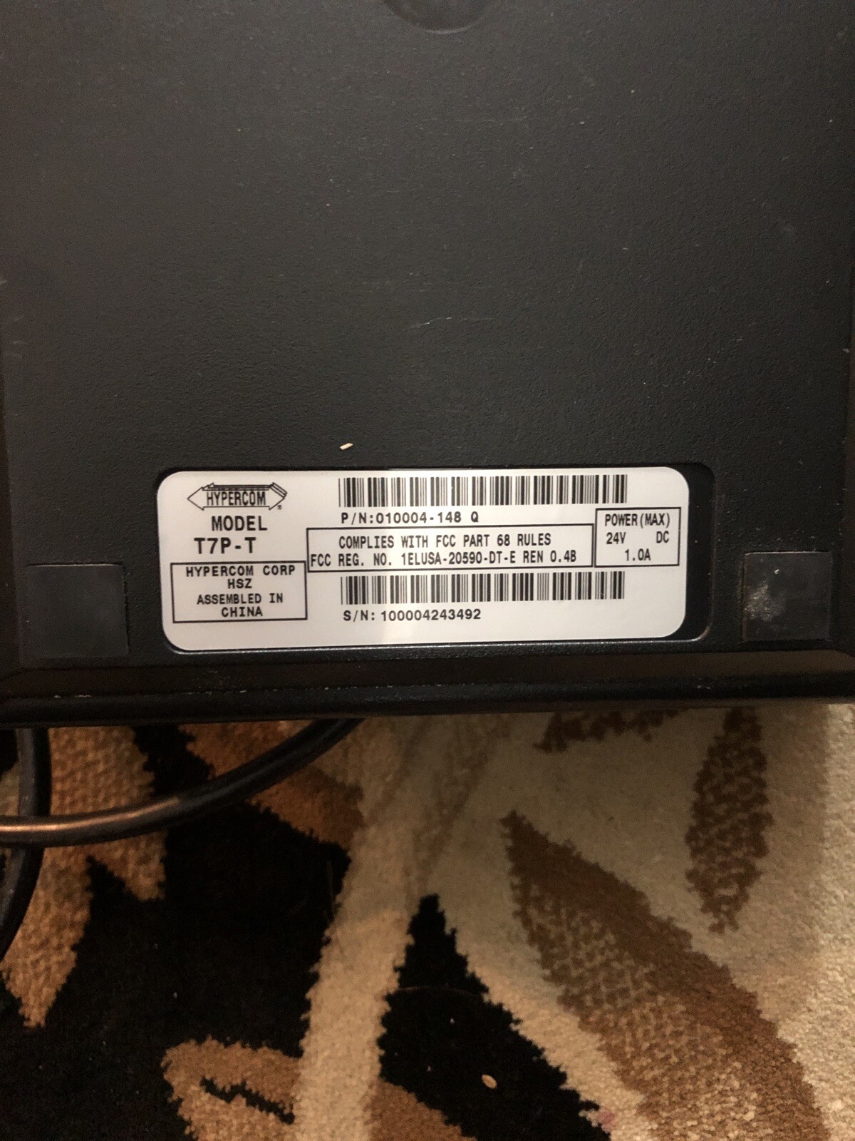 🔥HYPERCOM Bank Card Terminal Model T7P-T🔥