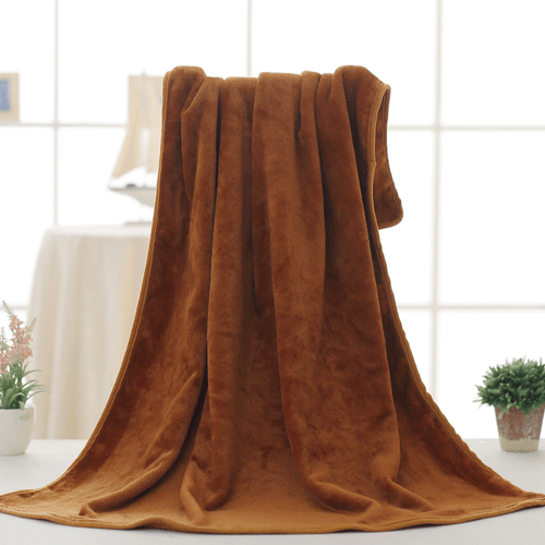 Manta de franela lisa cálida polar felpa suave alfombra sofá ropa de cama acogedora - Imagen 7 de 16