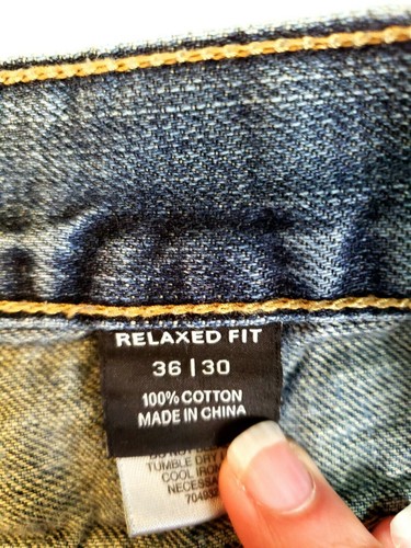 Jeans Claiborne 36x30 Calce Relajado Azul Envejecido Ligero Denim Roto - Imagen 6 de 7