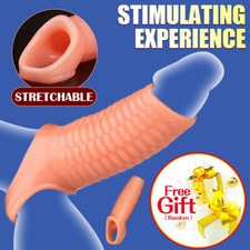 Men-Penis-Sheath-Penis Extender Erection-Enlarger Enhancer Sleeve Girth-Extender