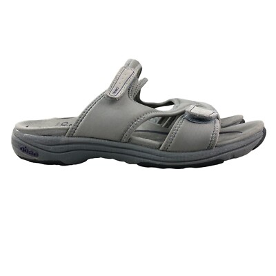 Abeo Women's Size 9N Gayla Grey Textile Bio System Open Toe Hook & Loop Slides
