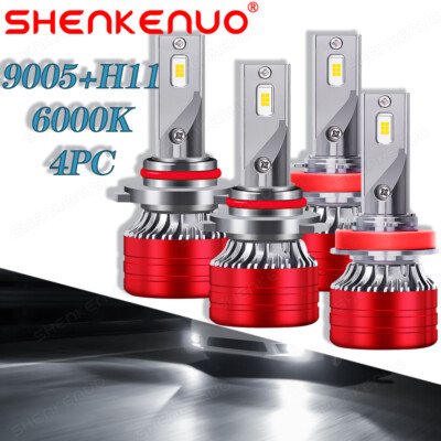 9005 H11 Hi/Lo LED Headlight Bulbs For Peterbilt 579 587 Trucks Lamp White 6000K