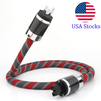 HIFI Power Cable 3 prong US Mains Power Cord IEC Power Leads CD Tube Amplifier