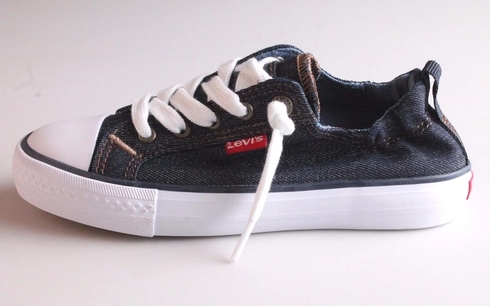 NUEVO Levi's Denim Azul Niñas Stan G Lona Tenis Gimnasio Zapatos Nuevo wo Box 1091100 Foto 3 de 4