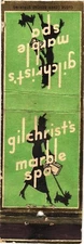 Gilchrist's Marble Spa, Far-Famed Ice Cream Sodas, Vintage Matchbook Cover