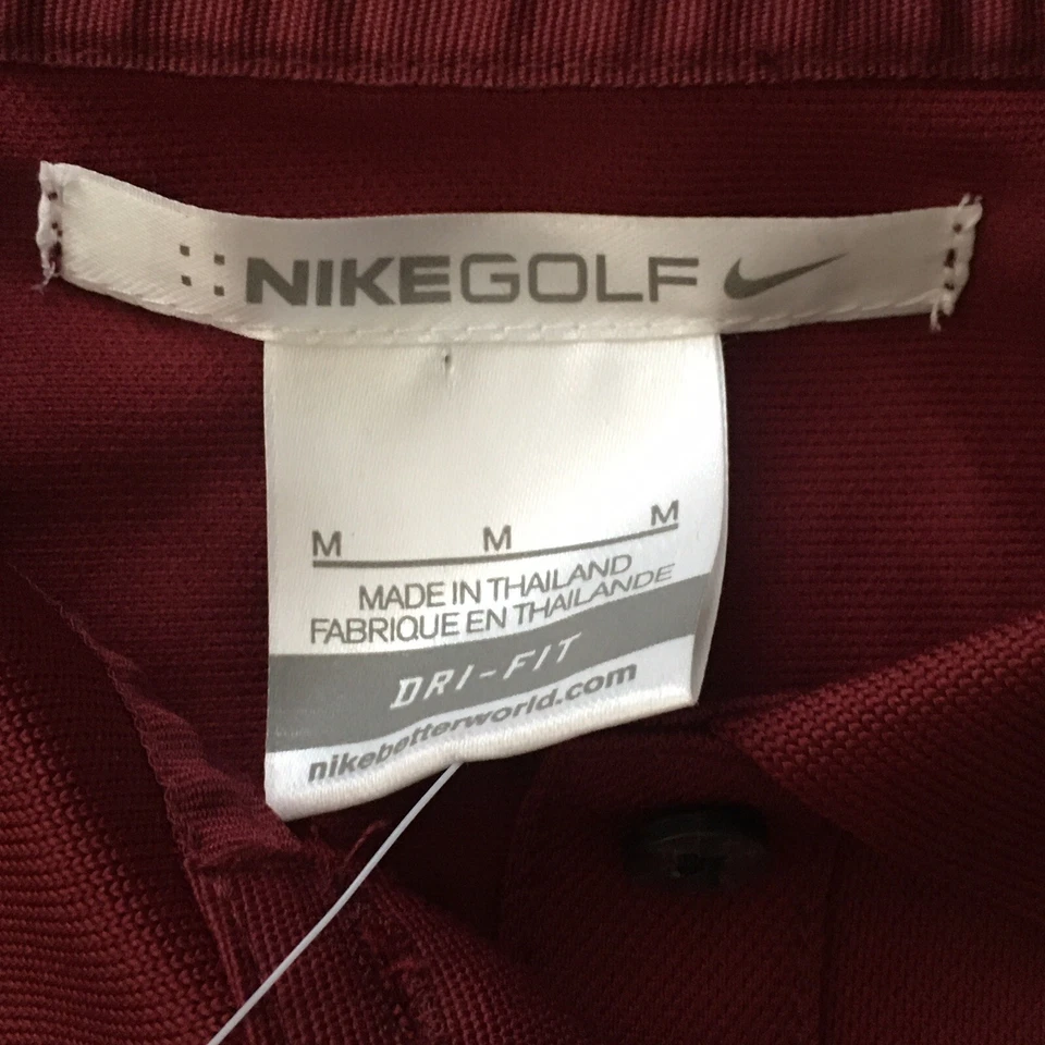 Polo de golf Nike Dri-Fit nuevo con etiquetas para mujer mediano borgoña etiqueta bordada “HOST” Foto 2 de 4