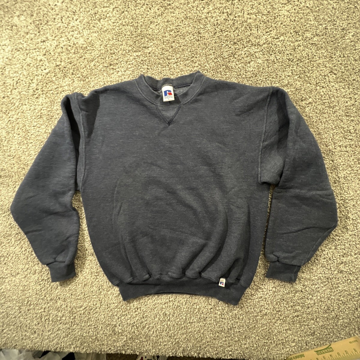 Vtg 90s Russell Athletic Mens Sz M Distressed Blank Crewneck